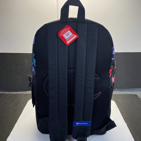 Champion 15” Backpack‎ Black cript Logos,Laptop Sleeve,Padded Straps,Unisex New - Picture 9 of 11